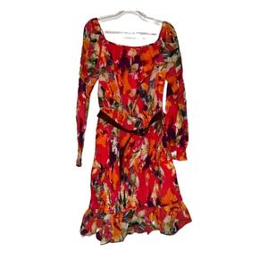 Guess Women's Red‎ Floral Botanical Mini Dress  Small